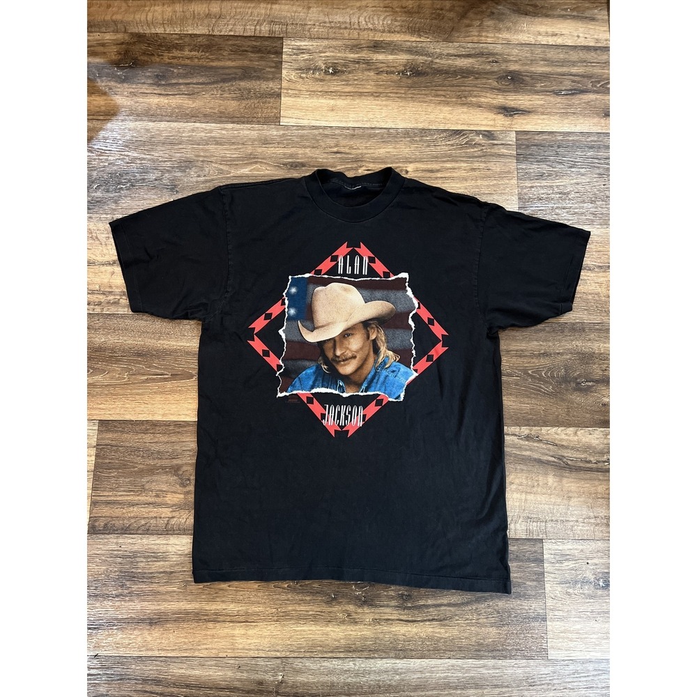 Vintage Alan Jackson Single Stitch‎ Black Shirt Men's XL